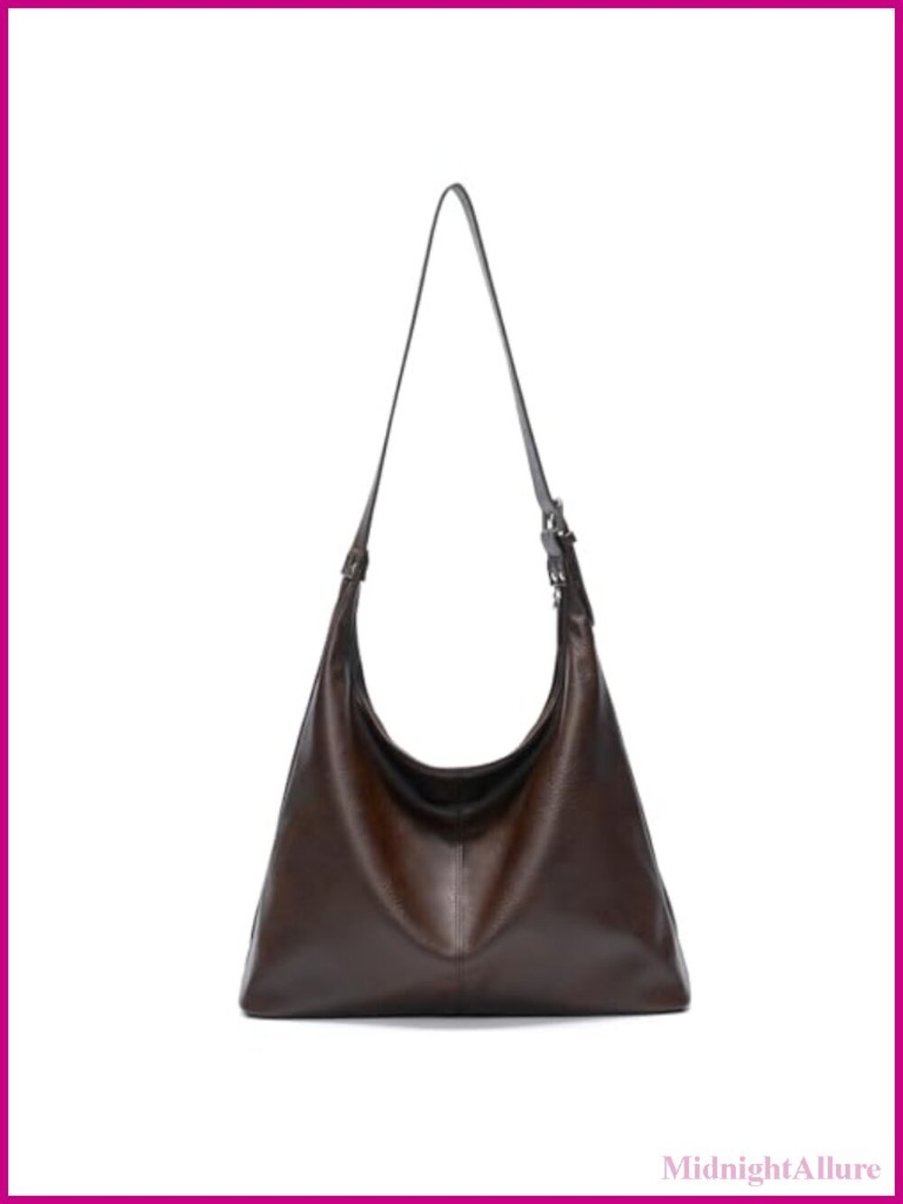 Large Vegan Leather Hobo Bag Slouchy Shoulder Purse Work Handbag